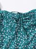 2022 Women's Dresses Drawstring Knot Ruched Front Ditsy Floral Dress Women's Dresses (Color : Teal Blue, Size : X-Small) view 3