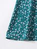 2022 Women's Dresses Drawstring Knot Ruched Front Ditsy Floral Dress Women's Dresses (Color : Teal Blue, Size : X-Small) view 4