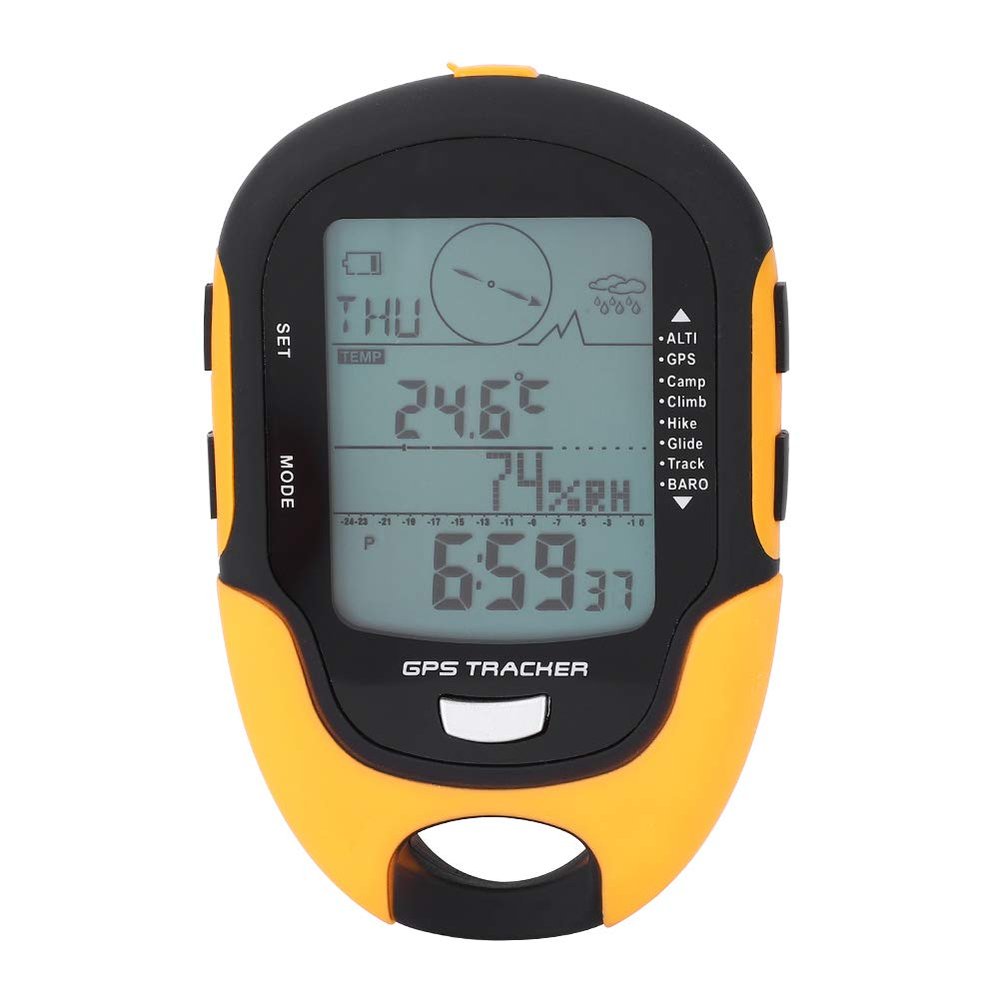 Ayayu Multifunction Digital Altimeter, Waterproof Handheld GPS Navigator Tracker with Mini Torch, Electronic Barometer Thermometer Compass for Camp Climb Hike