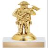 Crown Awards 6" Gold Firefighter Trophy On White Marble Base, 50 Pack view 1