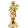 Crown Awards 6" Gold Firefighter Trophy On White Marble Base, 50 Pack view 2