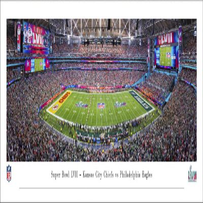 2023 Super Bowl Kickoff - Kansas City Chiefs vs Philadelphia Eagles - Unframed 40 x 13.5 Poster by Blakeway Panoramas