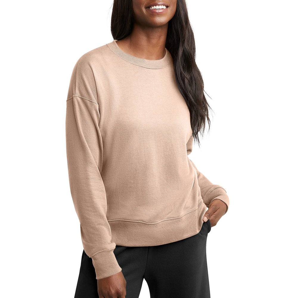 Originals French Terry Sweatshirt, Lightweight Crewneck Pullover Sweatshirt for Women