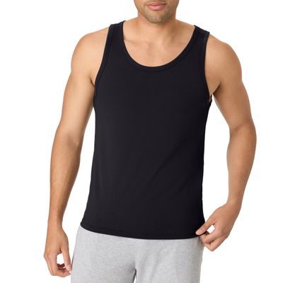 Hanes Originals Tri-Blend Top, Lightweight Men, Sleeveless Tank Shirt, Black