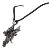 Ebros Gift Fantasy Altar Drake Dragon Crucifix Cross With Red Gem Pewter Medallion Pendant with Rubber Cord Necklace for Unisex Fashion Accessory view 3