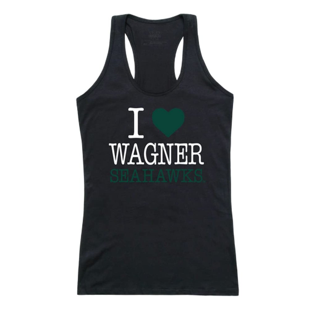 Wagner College Seahawks I Love Tank Top - Black, X-Large