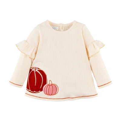 Mud Pie Girls' Pumpkin Patch Tunic, Ivory, Small, 12-18M