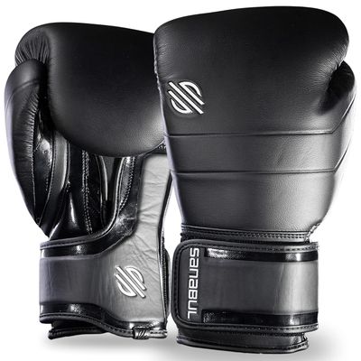 Sanabul Lab Series Boxing Gloves for Men & Women, Kickboxing Muay Thai Gloves, Punching Heavy Bag Sparring Training, Black-White 10 oz