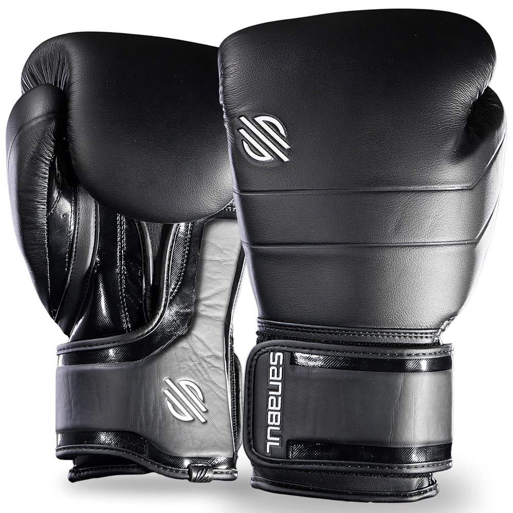 Sanabul Lab Series Boxing Gloves for Men & Women, Kickboxing Muay Thai Gloves, Punching Heavy Bag Sparring Training, Black-White 10 oz