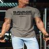Savage Not Average Gym Workout Motivational Weightlifting Mens T-Shirt (Savage Not Average Warm Grey, 3XL) view 3