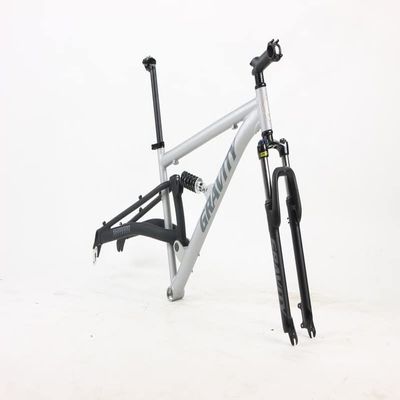 Gravity FSX 29 inch Wheel Aluminum Dual Suspension Mountain Bike ATB Bike Frame (Matt Ti Gray, 21 inch = XL fits* 6'2" to 6'5")