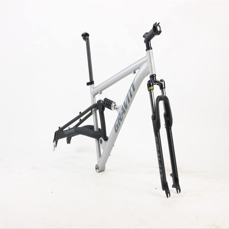 Gravity FSX 29 inch Wheel Aluminum Dual Suspension Mountain Bike ATB Bike Frame (Matt Ti Gray, 21 inch = XL fits* 6'2" to 6'5")