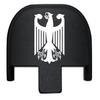 NDZ Performance Rear Slide Cover Plate for Smith & Wesson SD9, SD9 VE, SD40, SD40 VE 9MM & .40 S&W Laser Engraved Anodized Aluminum in Black - German Coat of Arms Federal Eagle view 1