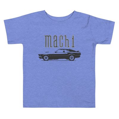 1969 Mach 1 Collector Car Art Stang Driver Toddler Short Sleeve Tee Heather Columbia Blue