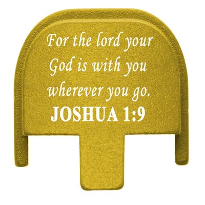 NDZ Performance Rear Slide Cover Plate for Smith & Wesson SD9, SD9 VE, SD40, SD40 VE 9MM & .40 S&W Laser Engraved Anodized Aluminum in Gold - Bible Joshua 1:9