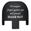 NDZ Performance Rear Slide Cover Plate for Smith & Wesson SD9, SD9 VE, SD40, SD40 VE 9MM & .40 S&W Laser Engraved Anodized Aluminum in Black - Bible Isaiah 54:17 view 1