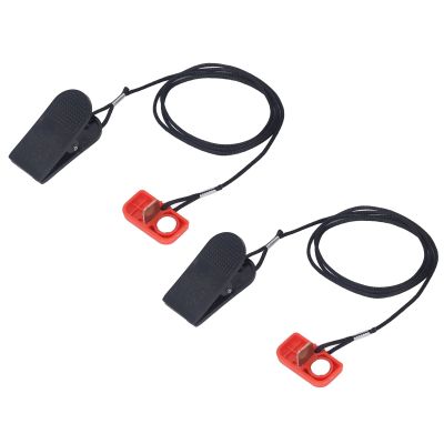 2PCS Treadmill Safety Key,Treadmill Parts,Treadmill Safety Switch Emergency Stop Magnet Clip Security Lock Treadmill Start Key Red