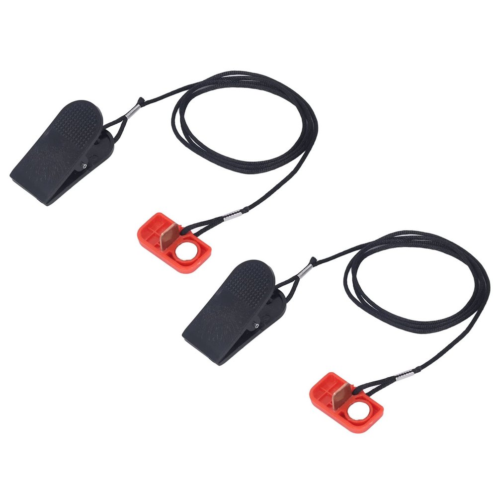 2PCS Treadmill Safety Key,Treadmill Parts,Treadmill Safety Switch Emergency Stop Magnet Clip Security Lock Treadmill Start Key Red