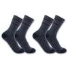 Carhartt Women's Midweight Stripe Crew Sock 2 Pack, Denim Chambray, Medium view 1