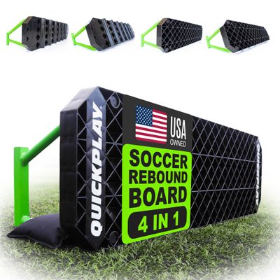 QuickPlay Replay Station XL 4-in-1 Soccer Rebounder Board - Portable Rebound Board for Backyard - Dual Surface, Dual Angle Soccer Passing Board Skills Trainer - Soccer Training Equipment