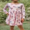 Disney Girls' Toddler Princess Aurora Floral Long Sleeve T-Shirt Dress, Pink, 2 Years view 3