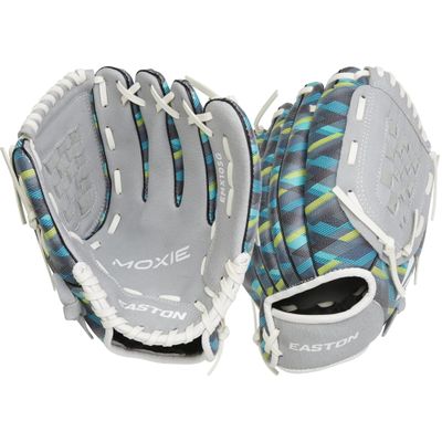 Easton | MOXIE Baseball Glove | Left Hand Throw | 10.5" Basket Web | Cyan Blue