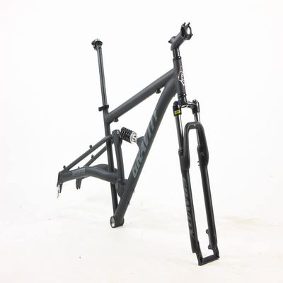 Gravity FSX 29 inch Wheel Aluminum Dual Suspension Mountain Bike ATB Bike Frame (Matt Black, 17 inch = Med fits* 5'10" to 6')