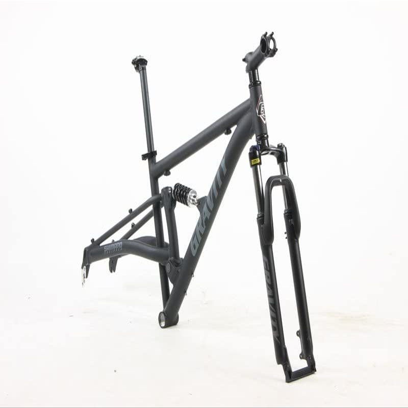 Gravity FSX 29 inch Wheel Aluminum Dual Suspension Mountain Bike ATB Bike Frame (Matt Black, 17 inch = Med fits* 5'10" to 6')