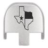 NDZ Performance Rear Slide Cover Plate for Smith & Wesson SD9, SD9 VE, SD40, SD40 VE 9MM & .40 S&W Laser Engraved Anodized Aluminum in Silver - Texas State Border Outline Flag view 1