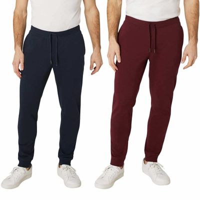 Weatherproof Vintage Mens 2 Pack Midweight Everyday Fleece Jogger (as1, Alpha, 3X_l, Regular, Regular, Wine/Blue Depths)