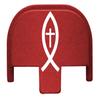 NDZ Performance Rear Slide Cover Plate for Smith & Wesson SD9, SD9 VE, SD40, SD40 VE 9MM & .40 S&W Laser Engraved Anodized Aluminum in Red - Christian Fish and Cross view 1