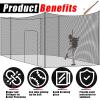 Syhood Baseball Batting Cage Net Heavy Duty Cricket Softball Hitting Practice Net Portable Pitching Cage, Training Sports Barrier Screen for Backyard Outdoor (Frame Not Included)(35 x 10 x 10 ft) view 4