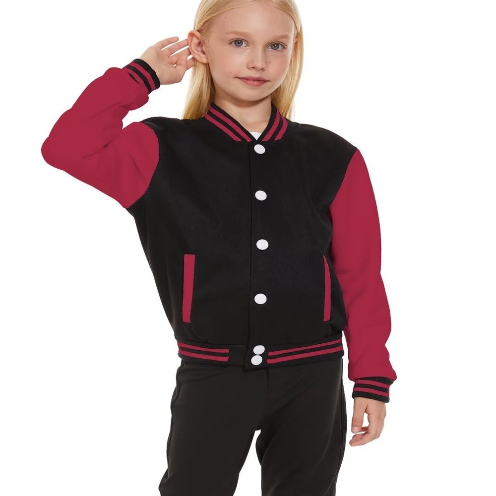 jeecoin Kids Baseball Jackets Girls Boys Varsity Jackets Casual Lightweight Sports Bomber Jacket School Jackets