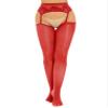 ACSUSS Women Glossy Thigh-High Stockings Tights Suspender Pantyhose Stockings for Valentine's Day Red A One Size view 1