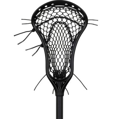 StringKing Girl's Starter Attack Lacrosse Stick Strung with Type 4 Mesh (Black/Black)
