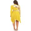 Hularka Women's Metallic Worship Praise Dance Dress Color Block Liturgical Dancewear Performance Costume Yellow Small view 4