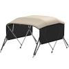 KAKIT Bimini Tops with Mesh Sidewalls Support Poles for Boats Marine Grade Canvas Top Includes 2 Straps Storage Boot 1 Inch Aluminum Frame(4 Bow 8'L x 54" H x 79"-84" W,Beige) view 1