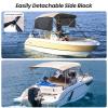 KAKIT Bimini Tops with Mesh Sidewalls Support Poles for Boats Marine Grade Canvas Top Includes 2 Straps Storage Boot 1 Inch Aluminum Frame(4 Bow 8'L x 54" H x 79"-84" W,Beige) view 4