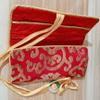 Only My Live Home Luxury Silk Brocade 3 Zipped Jewelry Bag Travel Jewellery Roll Drawstring Packaging Necklace Bracelet Ring Makeup Storage Pouches (red rich flower) view 3