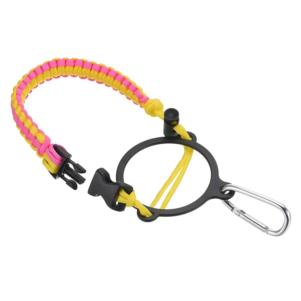 PATIKIL Water Bottle Holder, Paracord Handle Carrying Lanyard Strap Carrier with Ring for 12oz to 64oz Wide Mouth Bottles, Pink, Yellow