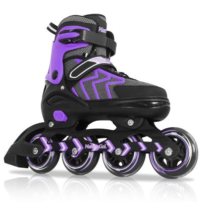 Inline Skates for Adults Men Women, Adjustable Aggressive Durable Roller Skates with Giant Wheels, High Performance Skates for Male Female Purple Size 8 9 10 11