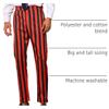 Lars Amadeus Striped Dress Pants for Men's Big & Tall Flat Front Business Trousers 38 Red Black view 4