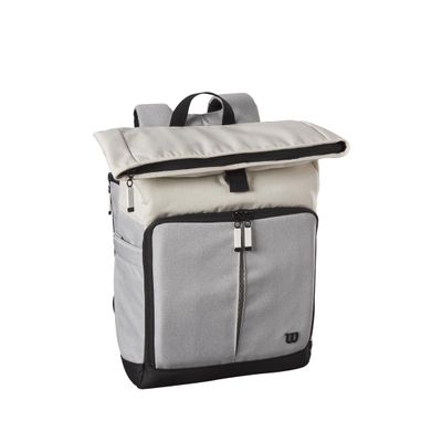 Wilson Lifestyle Foldover Tennis Backpack - Grey/Blue, Holds up to 2 Rackets