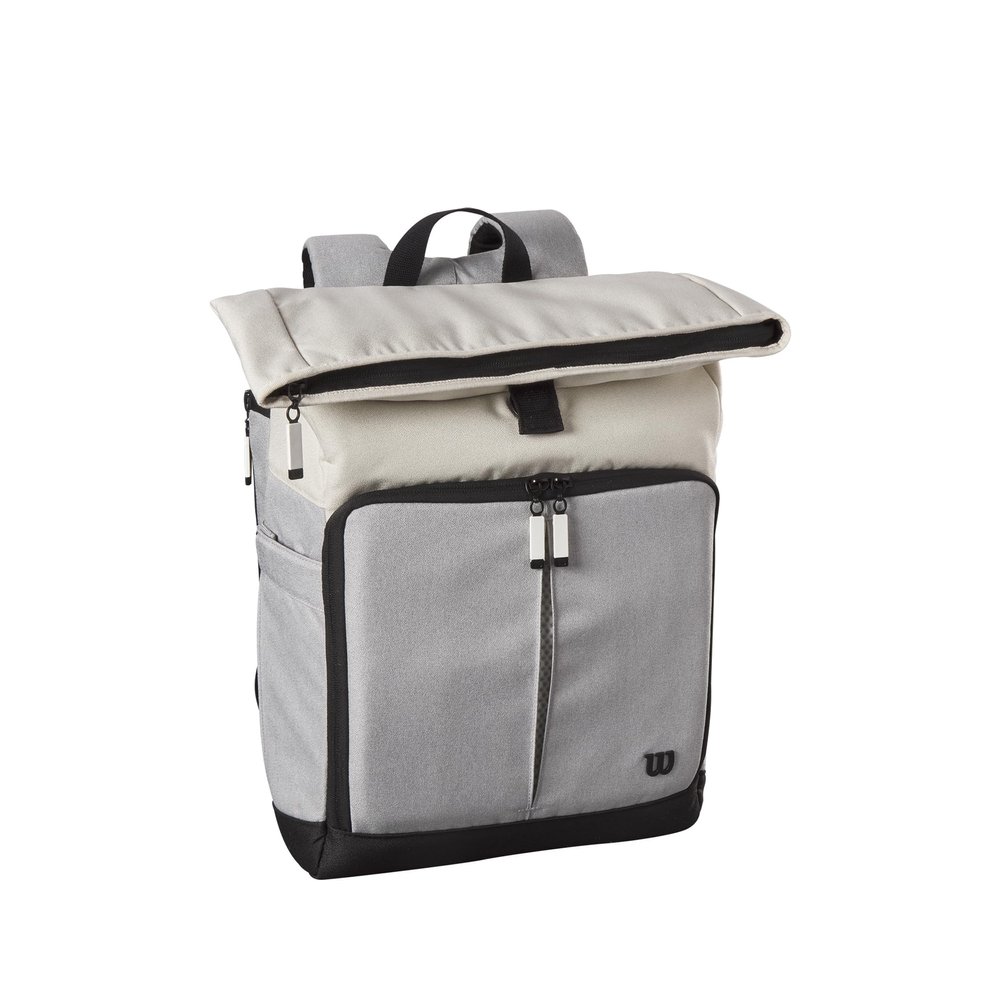Wilson Lifestyle Foldover Tennis Backpack - Grey/Blue, Holds up to 2 Rackets