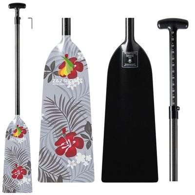 Z&J SPORT Adjustable Dragon Boat Paddle, IDBF Approved Carbon Fiber Paddle, Graphic Paddle with Adjuster for Dragon Boat Race with Adjustable T Handle (Range: 43-52 /110cm-132cm) (GF123)
