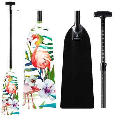 Z&J SPORT Adjustable Dragon Boat Paddle, IDBF Approved Carbon Fiber Paddle, Graphic Paddle with Adjuster for Dragon Boat Race with Adjustable T Handle (Range: 43-52 /110cm-132cm) (HL265)