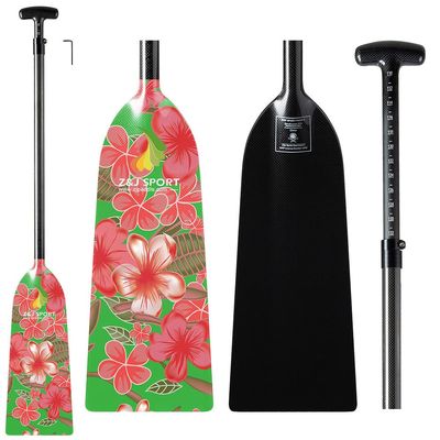 Z&J SPORT Adjustable Dragon Boat Paddle, IDBF Approved Carbon Fiber Paddle, Graphic Paddle with Adjuster for Dragon Boat Race with Adjustable T Handle (Range: 43-52 /110cm-132cm) (MJ378)