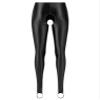 LiiYii Women's Crotchless Leggings Shapewear Glossy Stretchy Step on Foot Fitness Tights Pants Black X-Large view 3