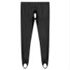 LiiYii Women's Crotchless Leggings Shapewear Glossy Stretchy Step on Foot Fitness Tights Pants Black X-Large view 4