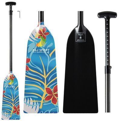 Z&J SPORT Adjustable Dragon Boat Paddle, IDBF Approved Carbon Fiber Paddle, Graphic Paddle with Adjuster for Dragon Boat Race with Adjustable T Handle (Range: 43-52 /110cm-132cm) (BL467)